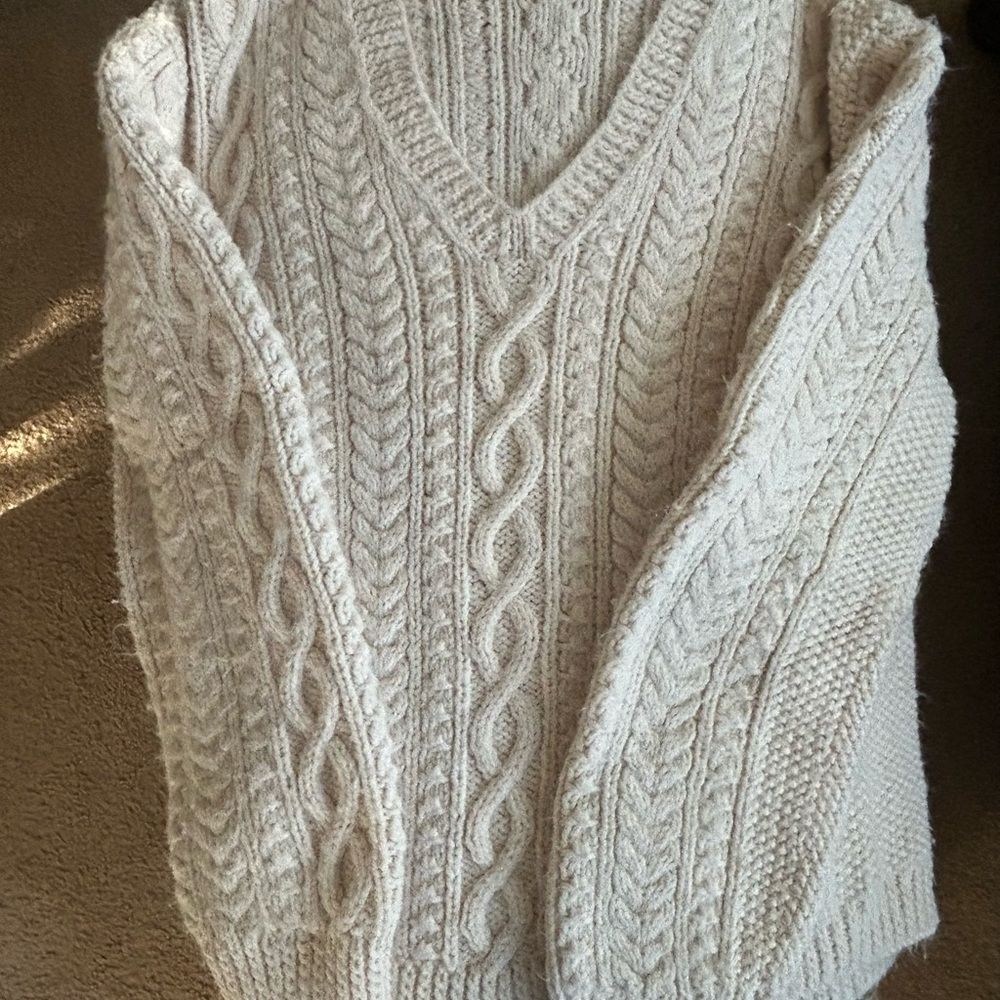 Cozy Cable Knit V-Neck Sweater